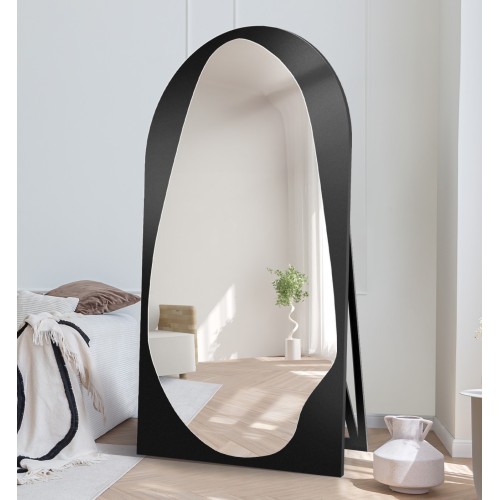 Organischer Standspiegel in Halboval mit MDF-Rahmen -... 2