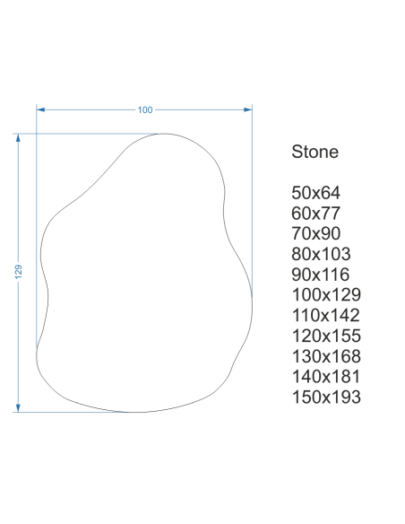 Badezimmerspiegel mit unregelmäßiger Form - STONE LED II