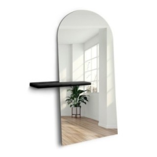Moderner halbovaler Standspiegel mit Ablage - FRANK SHELF