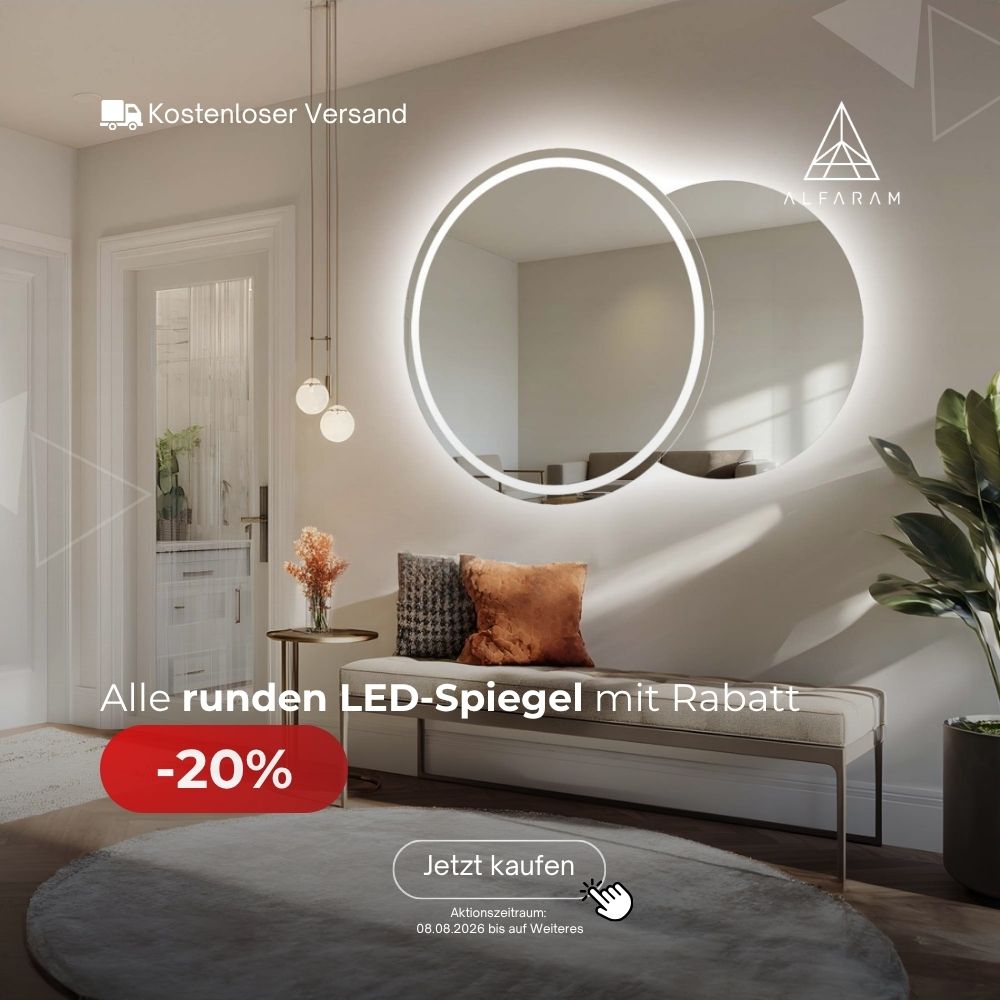 Runde LED-Spiegel jetzt 20 % günstiger