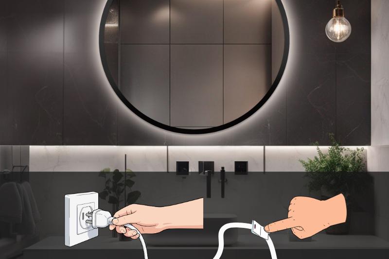 Kabel mit Stecker und Schalter am Kabel